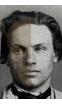 Skull-face overlay with applied transparency (center)
