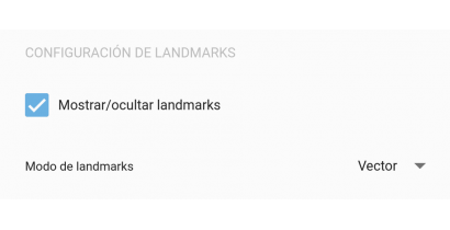 Configuración de landmarks (izquierda)